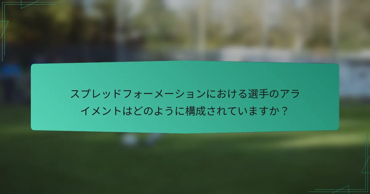 スプレッドフォーメーションにおける選手のアライメントはどのように構成されていますか？
